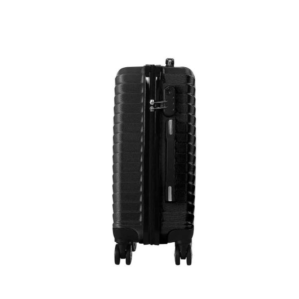 Luggage Suitcase Trolley Travel Packing Lock Hard Shell – 56 x 36 x 26 cm, Black