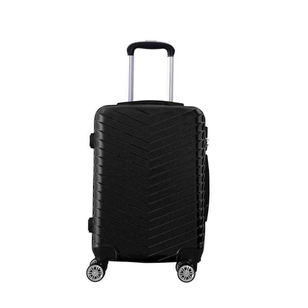 Luggage Suitcase Trolley Travel Packing Lock Hard Shell – 56 x 36 x 26 cm, Black