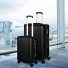 Luggage Suitcase Trolley Set Travel Lightweight 2pc 20″+28″ Black