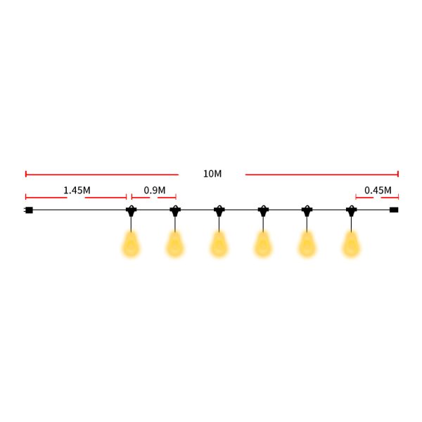 Festoon String Lights Xmas Wedding Party Waterproof Garden Outdoor – 10 M