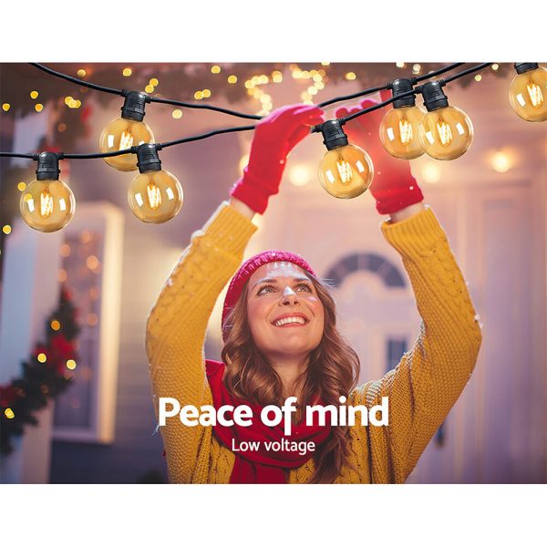 Jingle Jollys LED Festoon String Lights Bulbs Kits Wedding Party Christmas G80 – 41 m