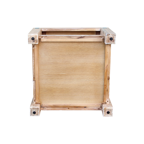 Sheboygan Lamp Table Open Storage Solid Wooden Frame in Classic Oak Colour