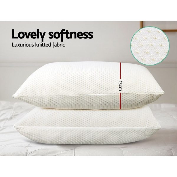 Memory Foam Pillow 13cm Thick Twin Pack