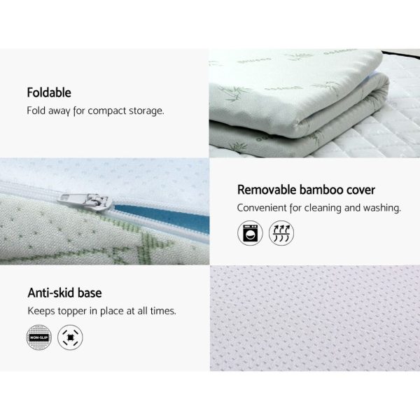 Bedding Cool Gel 7-zone Memory Foam Mattress Topper w/Bamboo Cover 5cm – QUEEN