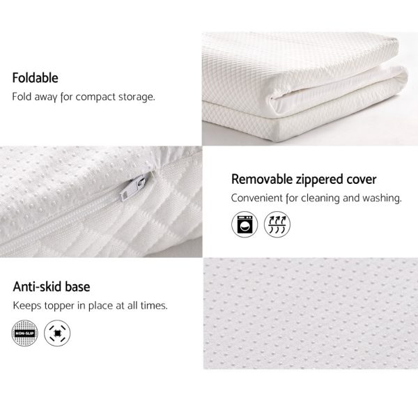Bedding Memory Foam Mattress Topper w/Cover 8cm – QUEEN