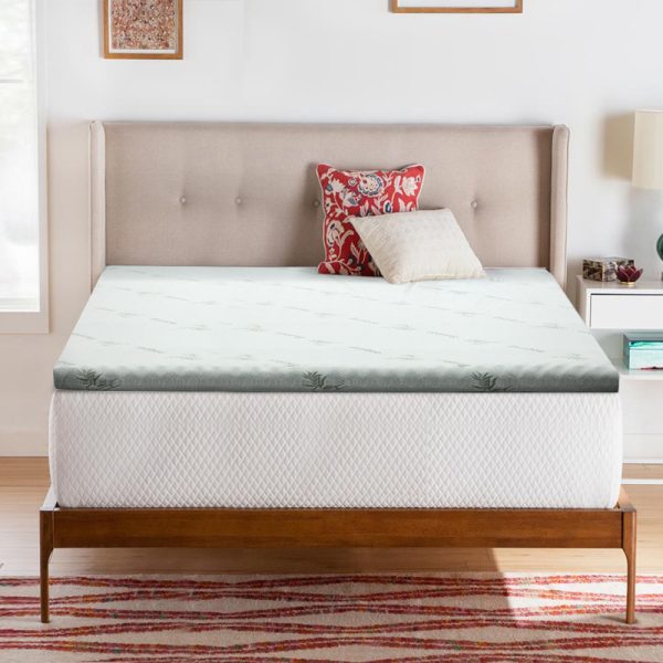 Bedding Cool Gel Memory Foam Mattress Topper w/Bamboo Cover 8cm – QUEEN