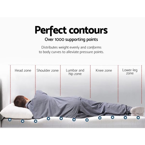 Bedding Cool Gel Memory Foam Mattress Topper w/Bamboo Cover 8cm – QUEEN