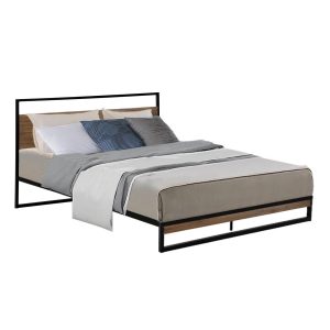 Apache Metal Bed Frame Mattress Base Platform Foundation Black Dane – DOUBLE