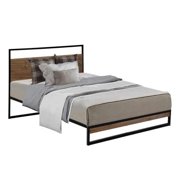 Apache Metal Bed Frame Mattress Base Platform Foundation Black Dane – SINGLE