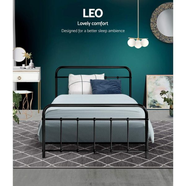 Adel LEO Metal Bed Frame – KING SINGLE, Black