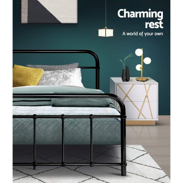 Adel LEO Metal Bed Frame – KING SINGLE, Black