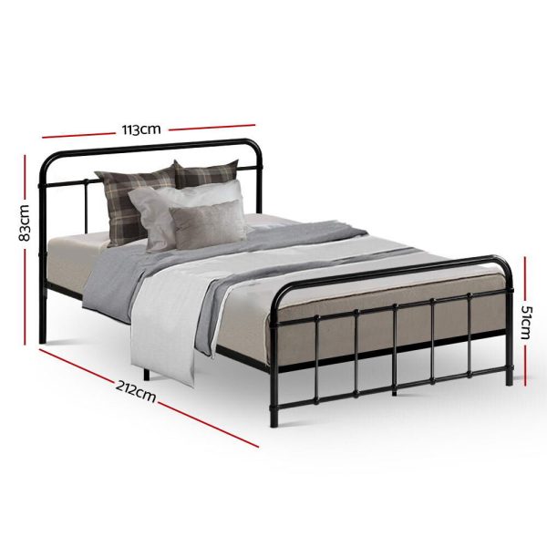 Adel LEO Metal Bed Frame – KING SINGLE, Black