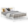 Adel LEO Metal Bed Frame – QUEEN, White