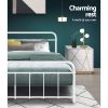 Adel LEO Metal Bed Frame – QUEEN, White