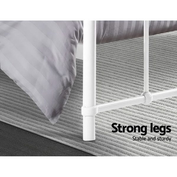 Adel LEO Metal Bed Frame – QUEEN, White