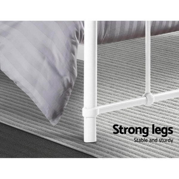 Adel LEO Metal Bed Frame – QUEEN, White