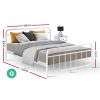 Adel LEO Metal Bed Frame – QUEEN, White