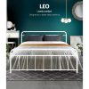 Adel LEO Metal Bed Frame – QUEEN, White