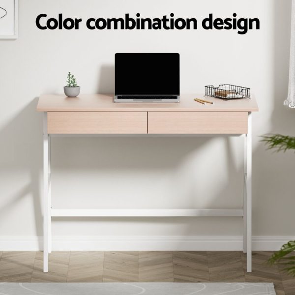 Computer Desk Drawer Cabinet Oak 100CM