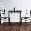 3 Piece Dining Set – Walnut and Black