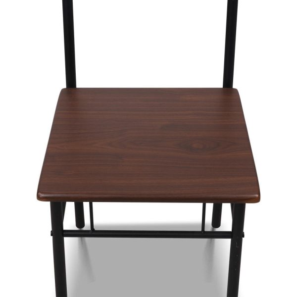 3 Piece Dining Set – Walnut and Black