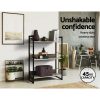 Bookshelf Display Shelves Metal Bookcase Wooden Book Shelf Wall Storage – 3 Tier