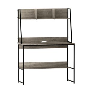 Computer Desk Office Desks Study Table Workstation Bookshelf Storage – Grey