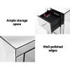 Palatine Mirrored Bedside Tables Drawers Crystal Chest Nightstand Glass – Silver