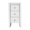 Palatine Mirrored Bedside Tables Drawers Crystal Chest Nightstand Glass – Silver