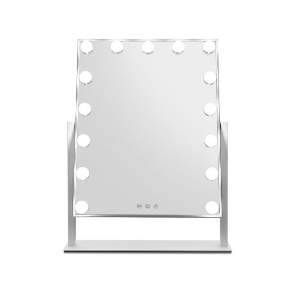 Embellir Makeup Mirror 40x50cm Hollywood Vanity with LED Light Rotation Tabletop