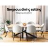 Dining Chairs Set of 2 Sherpa Boucle White