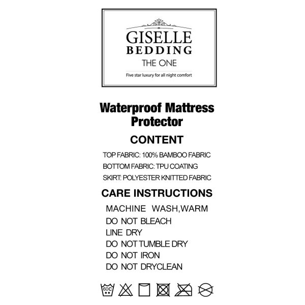 Bedding Waterproof Bamboo Mattress Protector – SINGLE