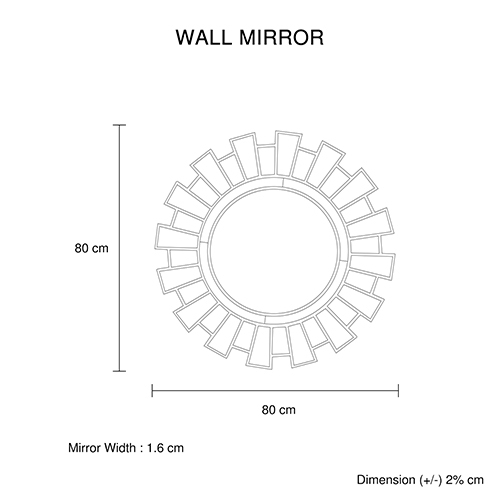 Wall Mirror MDF Silver Clear Image Lightweight