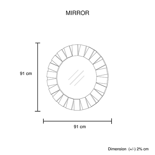 Wall Mirror Clear Image MDF Construction Round Shape Combination Of Black & Silver Colour