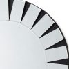 Wall Mirror Clear Image MDF Construction Round Shape Combination Of Black & Silver Colour