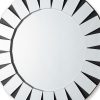 Wall Mirror Clear Image MDF Construction Round Shape Combination Of Black & Silver Colour