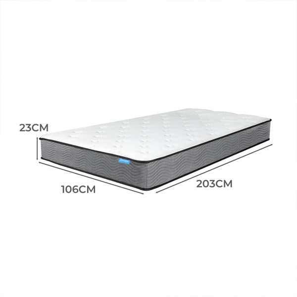 Ashland Spring Mattress Pocket Bed Top Coil Sleep Foam Extra Firm 23CM – KING SINGLE