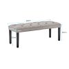 Cate Button-Tufted Upholstered Bench by Sarantino – Light Grey