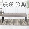 Cate Button-Tufted Upholstered Bench by Sarantino – Light Grey