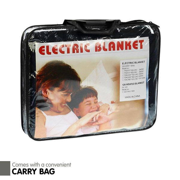 Heated Electric Car Blanket 150x110cm 12V – Black