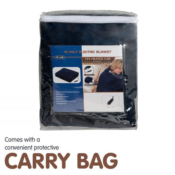 Heated Electric Car Blanket 150x110cm 12V – Blue