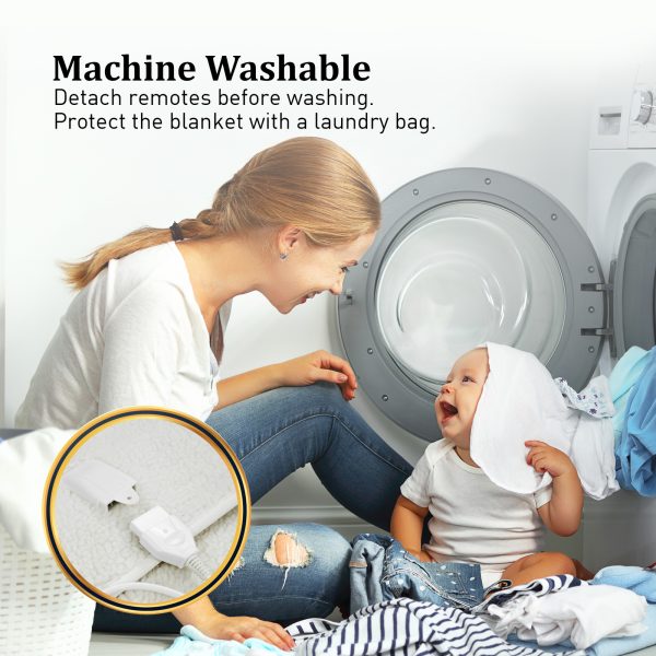 Fleece 9 Level Heated Settings Electric Blanket – KING