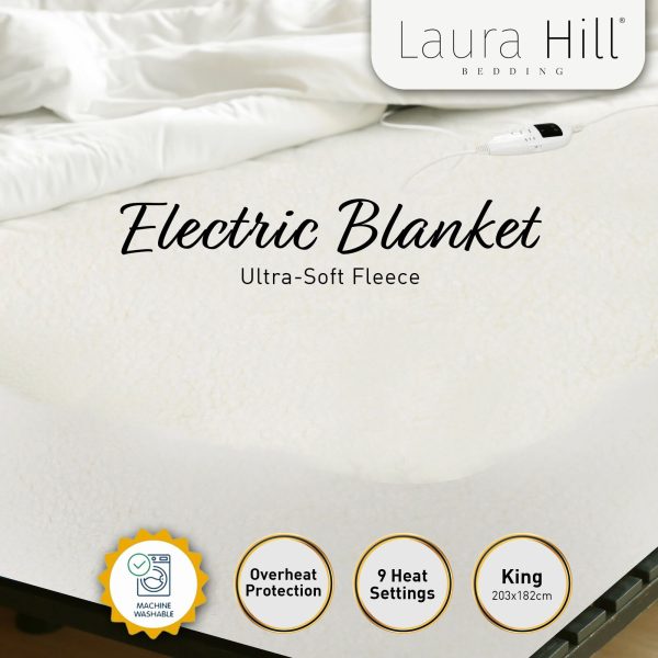 Fleece 9 Level Heated Settings Electric Blanket – KING
