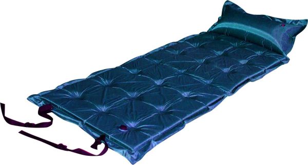 Trailblazer 21-Points Self-Inflatable Satin Air Mattress With Pillow – Dark Blue