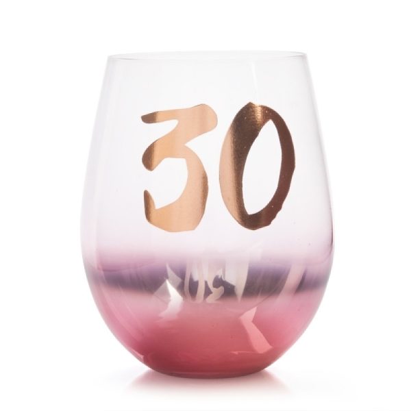 40th Birthday Blush Stemless