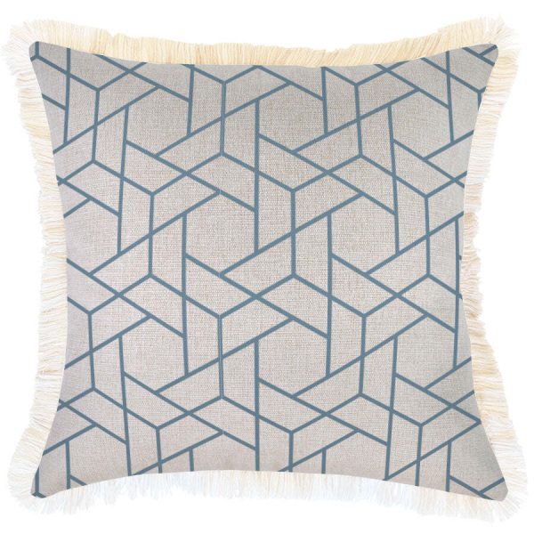 Cushion Cover-Coastal Fringe-Milan Blue – 35×50 cm