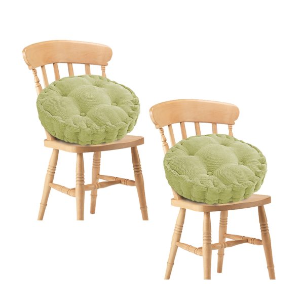 2X Yellow Round Cushion Soft Leaning Plush Backrest Throw Seat Pillow Home Office Decor