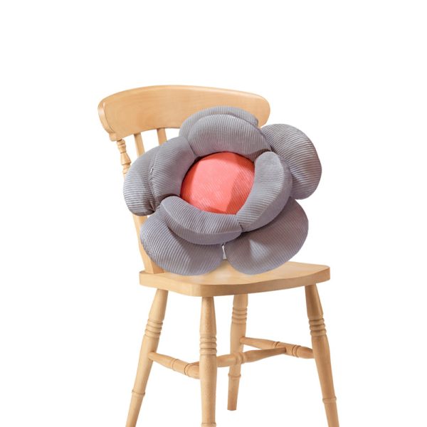 Red Double Flower Shape Cushion Soft Bedside Floor Plush Pillow Home Decor
