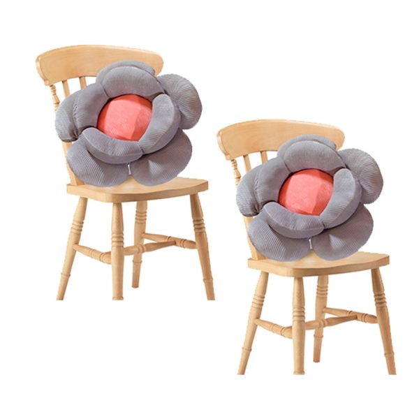 Red Double Flower Shape Cushion Soft Bedside Floor Plush Pillow Home Decor