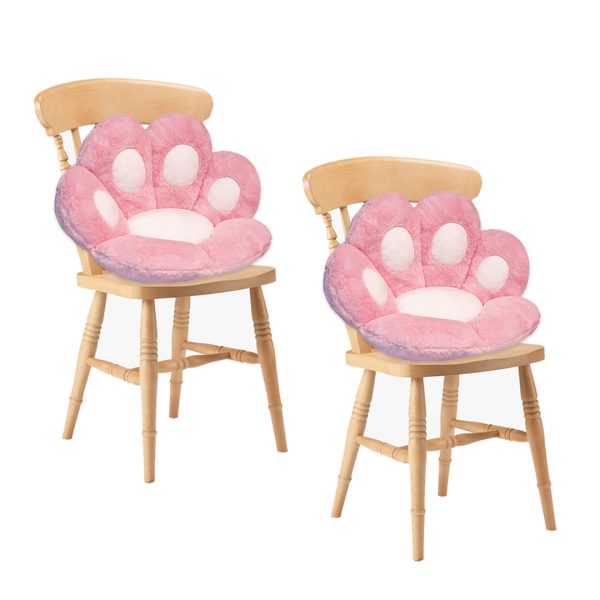 2X 70cm  Pink Paw Shape Cushion Warm Lazy Sofa Decorative Pillow Backseat Plush Mat Home Decor